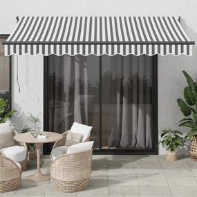 Toldo retrátil 3,5x2,5 m tecido e alumínio antracite e branco