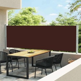 Toldo lateral retrátil para pátio 140x600 cm castanho