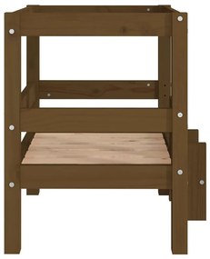 Cama para cães 55,5x53,5x60 cm pinho maciço castanho mel