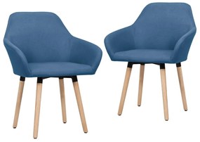 vidaXL Cadeiras de jantar 2 pcs tecido azul