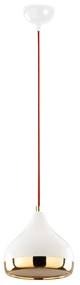Candeeiro de Teto Yildo – Branco, Vermelho, Dourado – Diâmetro 17 cm,