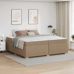 vidaXL Estrutura da Cama com colchão Cappuccino 200 x 200 cm tecido