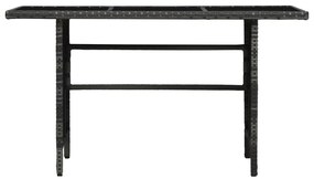 4 pcs conjunto lounge de jardim c/ almofadões vime PE cinzento