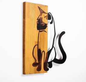 Acessório Decorativo de Parede MA – Nogueira e Preto – 47 x 58 cm