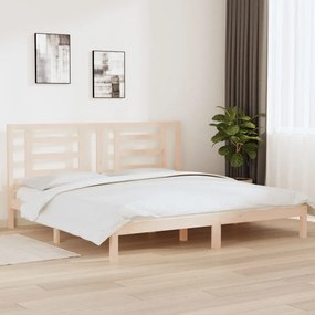 Cama sem colchão 200x200 cm madeira de pinho maciça