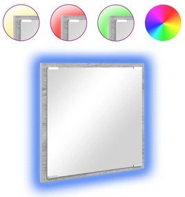 Espelho de Casa de Banho LED Cinza Sonoma 40x8.5x37 cm Madeira de Enge