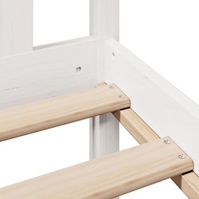 Cama com estante sem colchão 140x200 cm pinho maciço branco