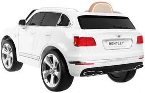 Carro elétrico para Crianças 12V Bentley Bentayga Rodas de EVA, Assento de couro Branco