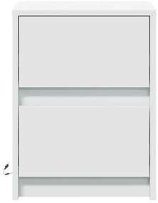Mesa de cabeceira com luzes LED derivados de madeira branco