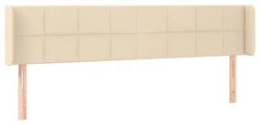 Cabeceira de cama c/ luzes LED tecido 163x16x78/88 cm cor creme