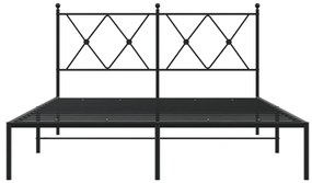 Estrutura de cama com cabeceira 140x190 cm metal preto