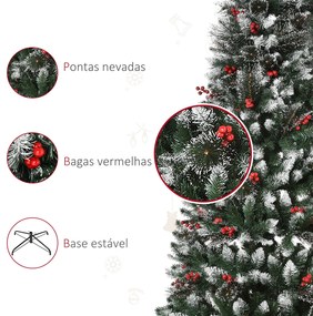 HOMCOM Árvore de Natal Artificial 180cm Ignífugo com 539 Ramos 51 Baga