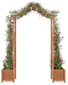 Arco com vasos de jardim madeira de acácia maciça 180x40x218 cm