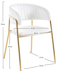 Cadeira Moniel Golden Veludo - Branco