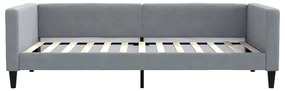 Sofá-cama 100x200 cm tecido cinzento-claro