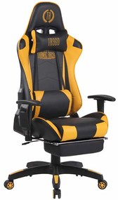 Cadeira Gaming Turbo XFM em imitação de pele com aquecimento preto/amarelo