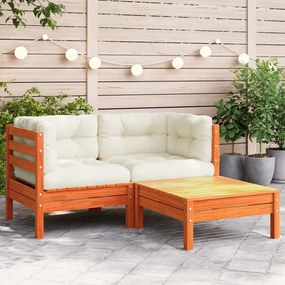 vidaXL Sofá de 2 lugares para jardim c/ almofadões e apoio de pés