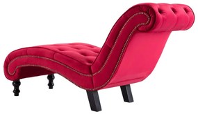 Chaise longue em veludo vermelho