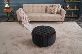 Pouffe Jasmin – Anthracite &amp; Pink – 65 cm x 42 cm x 65 cm