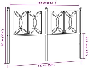 Cabeceira de cama 135 cm metal preto