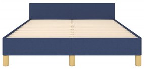Estrutura de cama sem colchão 120x190 cm tecido azul