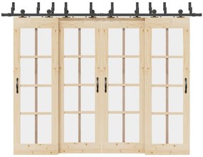 vidaXL Kit de ferragens para porta deslizante 305 cm aço preto