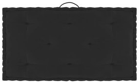 vidaXL Almofadão para móveis de paletes 73x40x7 cm algodão preto