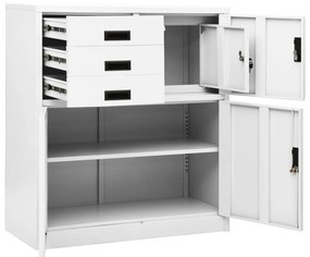 Armário de escritório 90x40x102 cm aço branco
