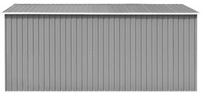 Abrigo de jardim 257x392x181 cm metal cinzento