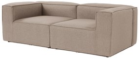Sofá de 2 Lugares Fora – Castanho – 214x66x105 cm