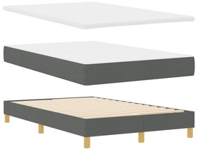 Cama Box Spring com Colchão Cinza Escuro 120x190 cm Tecido