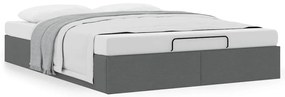 Estrutura de cama otomana sem colchão 140x190cm cinzento-escuro
