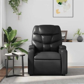 Poltrona de massagens reclinável couro artificial preto