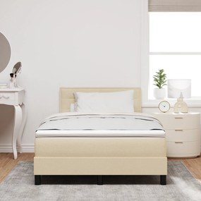 Cama Box Spring com Colchão Creme 120x200 cm Tecido