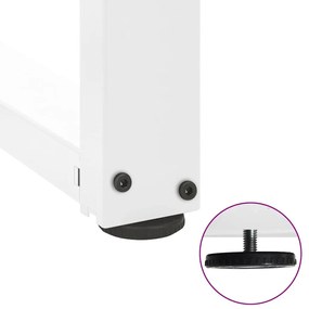 Pés para mesa de jantar em forma de T, 2 peças, branco, 100x35x(72-73)