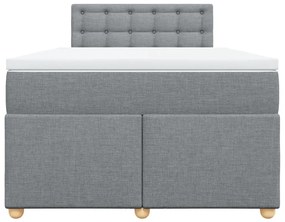 Cama com molas/colchão 120x200 cm tecido cinza-claro