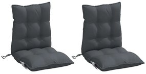 Almofadões cadeira encosto baixo jardim 2 pcs oxford antracite