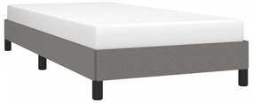 Estrutura de cama sem colchão 90x200 cm tecido cinzento-escuro