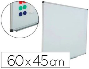 Quadro Branco Rocada Aco Vitrificado Magnético Moldura Aluminio e Cantos Pvc 60x45 cm Inclui Bandeja para Marcador