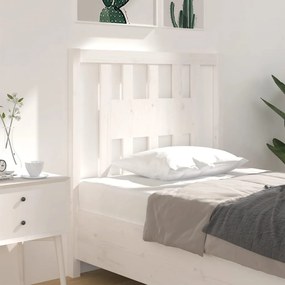 vidaXL Cabeceira de cama 106x4x100 cm pinho maciço branco