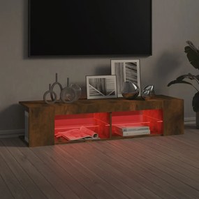 Móvel de TV Rutti com Luzes LED de 135 cm - Madeira Rústica - Design M