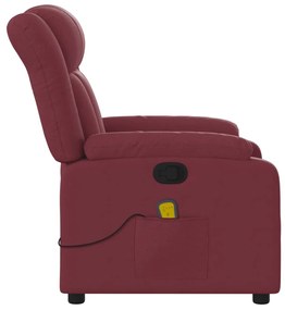 Poltrona de massagens reclinável tecido vermelho tinto