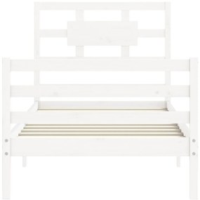 Estrutura de cama com cabeceira 90x200 cm madeira maciça