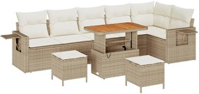 Conjunto de Sofá de Jardim Bege e Creme 289 x 124 x 85 cm