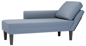 Chaise lounge com almofada tecido corduroy azul