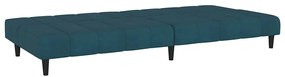 Sofá-cama de 2 lugares veludo azul