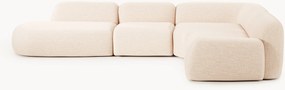 Sofá de canto modular XL em bouclé com chaise longue Wolke