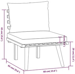 6 pcs conjunto lounge de jardim com almofadões acácia maciça