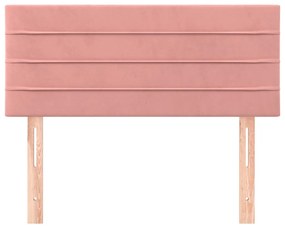 Cabeceira de cama veludo 100x5x78/88 cm rosa