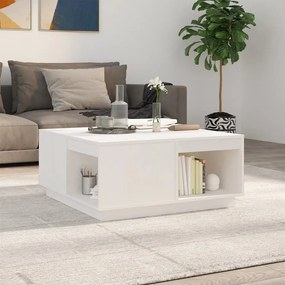 vidaXL Mesa de centro 80x81x36,5 cm madeira de pinho maciça branco